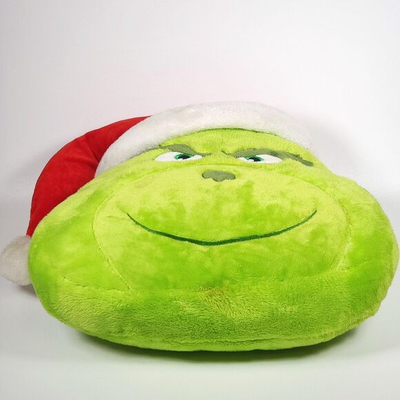Dr.‎ Seuss The Grinch 16" Plush Stuffed Pillow with Santa Hat Christmas Decor - Picture 7 of 16